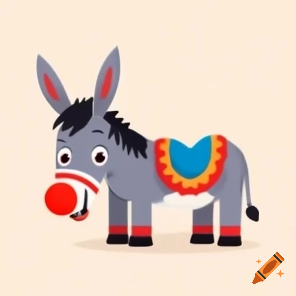 Donkey with clown makeup