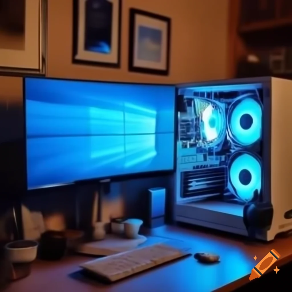 Sleek white PC build with 7th generation processor and 8GB RAM on desk