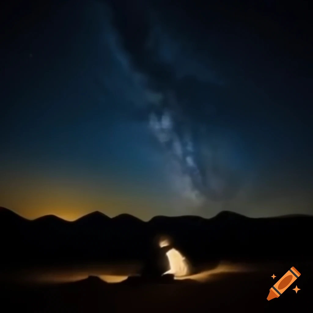 Concept of making dreams come true with starry night style