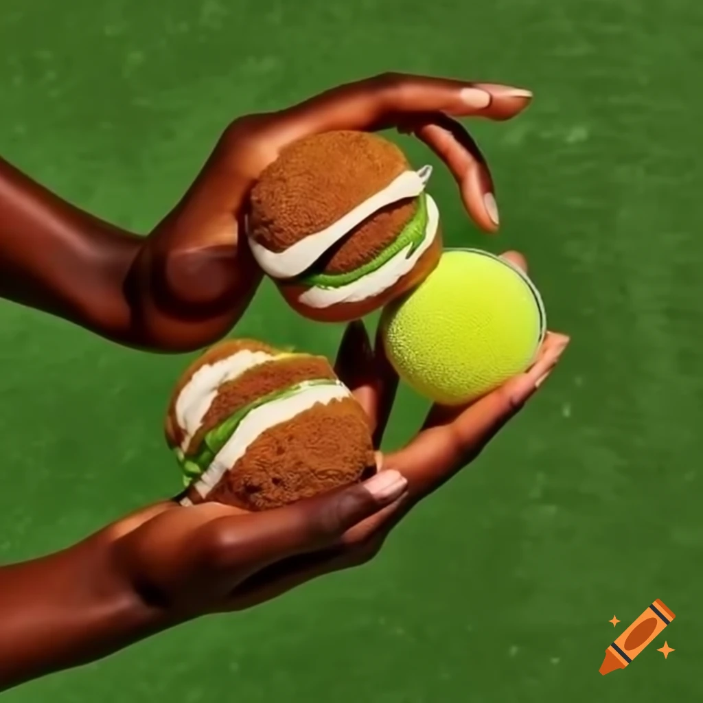 Falafel ball playing tennis