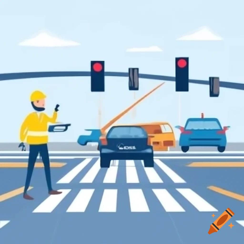 Traffic safety expert inspecting high-accident intersection