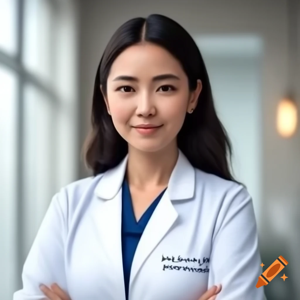 Healthcare professional in white coat explaining chronic illness in clinical setting