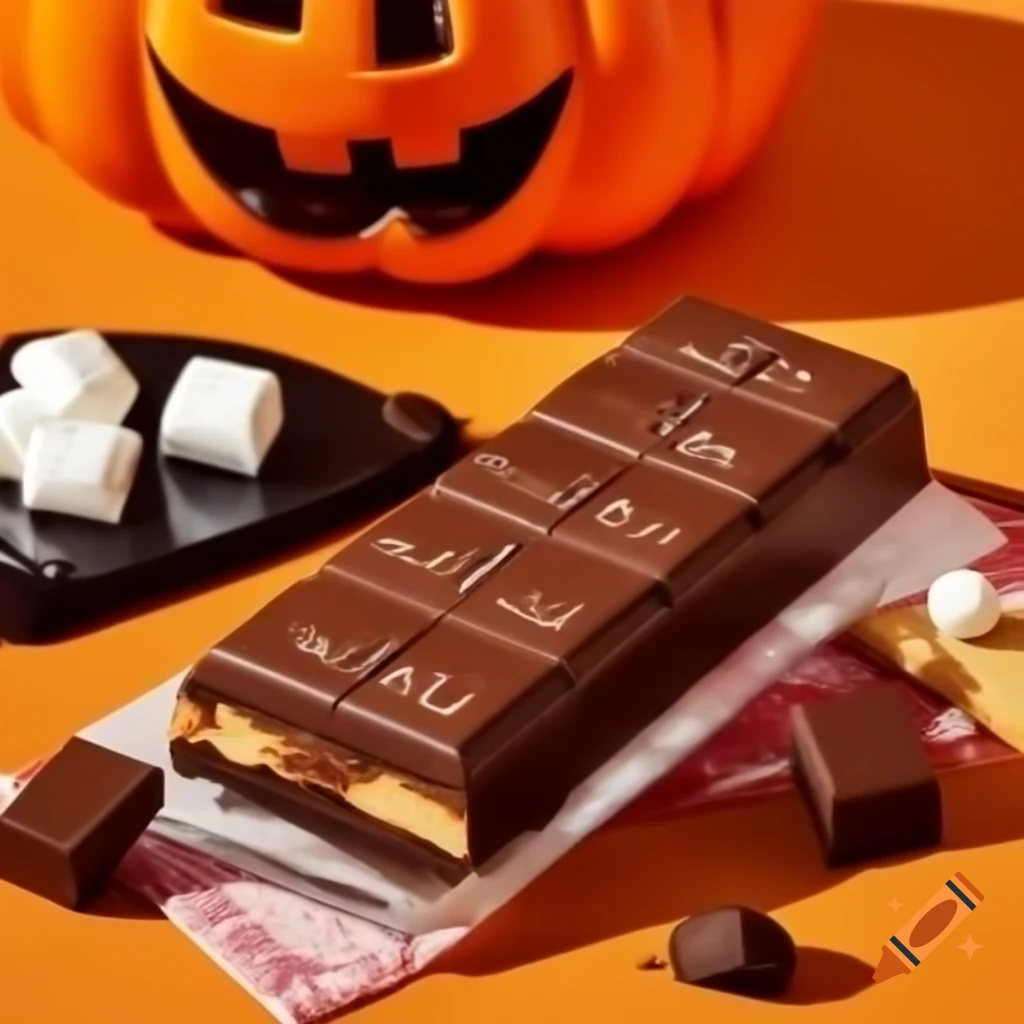 S'mores chocolate bar with oozing marshmallow