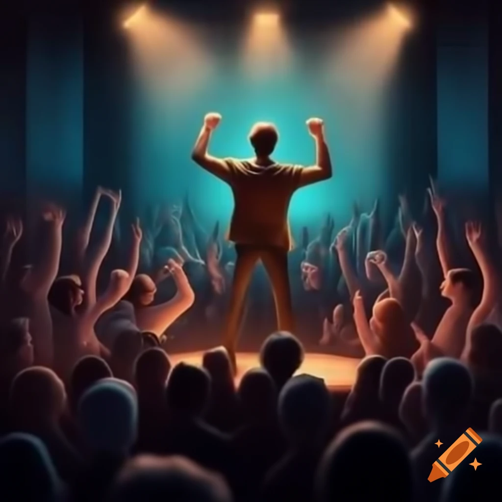 Captivating speaker engaging audience with humor and confidence