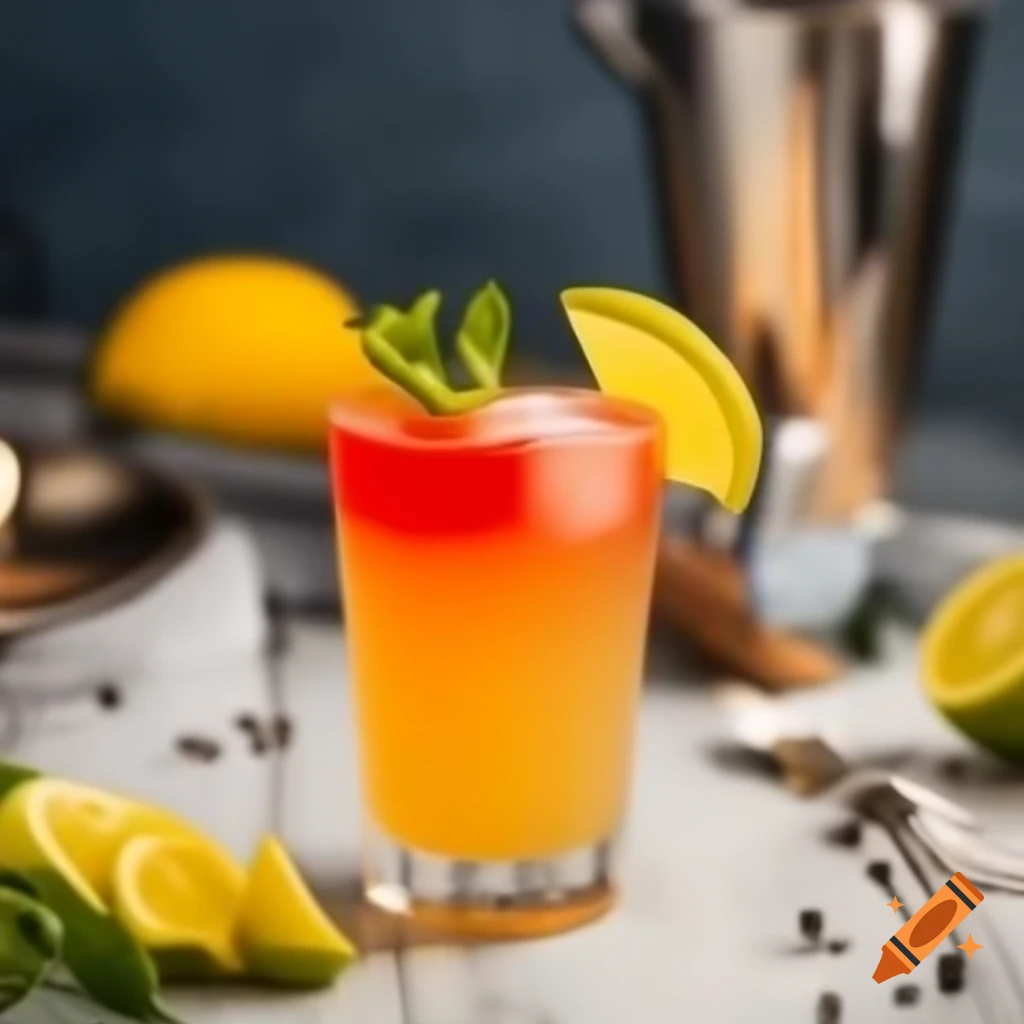 Bahama Mama cocktail garnished with fruit