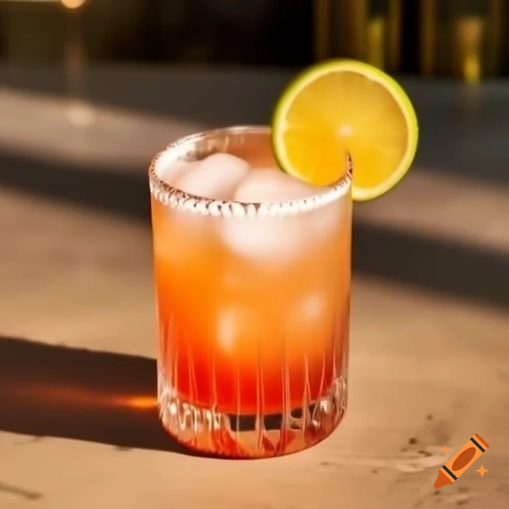 Colorful Jungle Bird cocktail garnished with fruit
