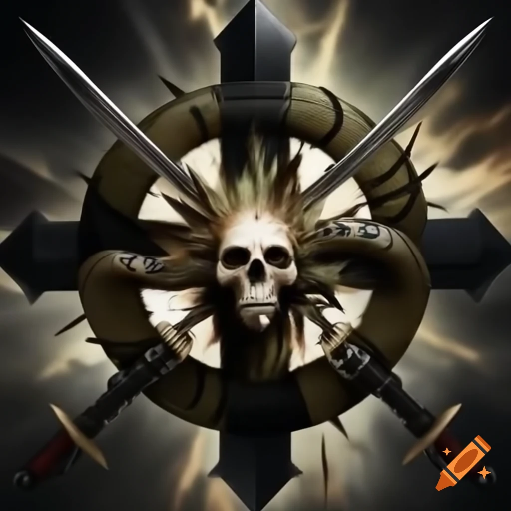 Military logo featuring APOC, explosion, snake, and skull design