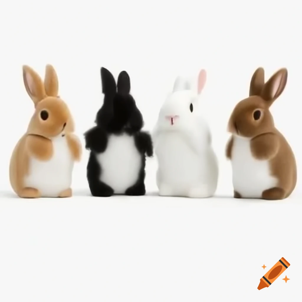 Three bunnies, two angelic ones and one brown bunny