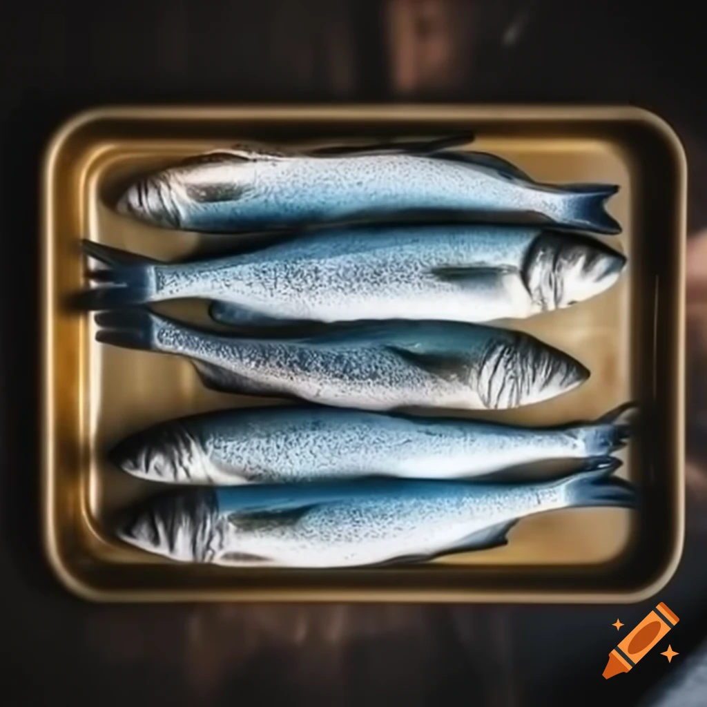 Fresh fish served on a tray