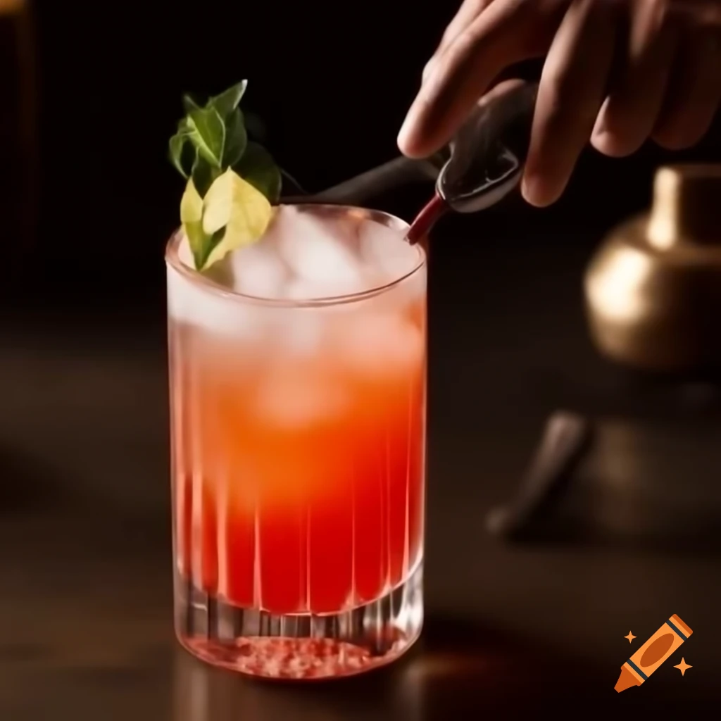 Colorful zombie cocktail garnished with fruit
