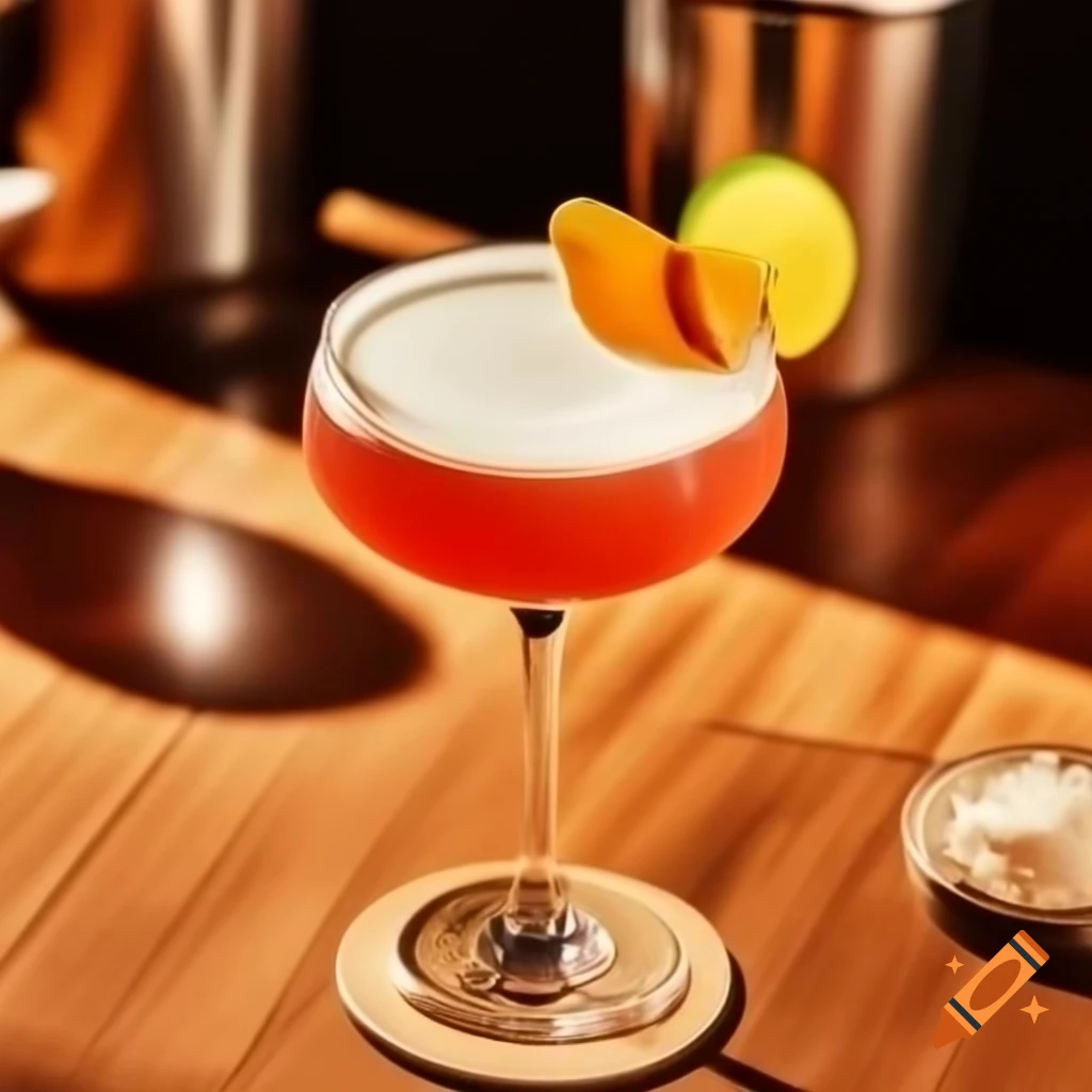 Refreshing daiquiri cocktail served with fruit garnish