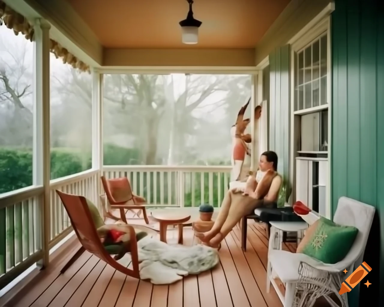 Cozy outdoor seating area on porch for spring refresh