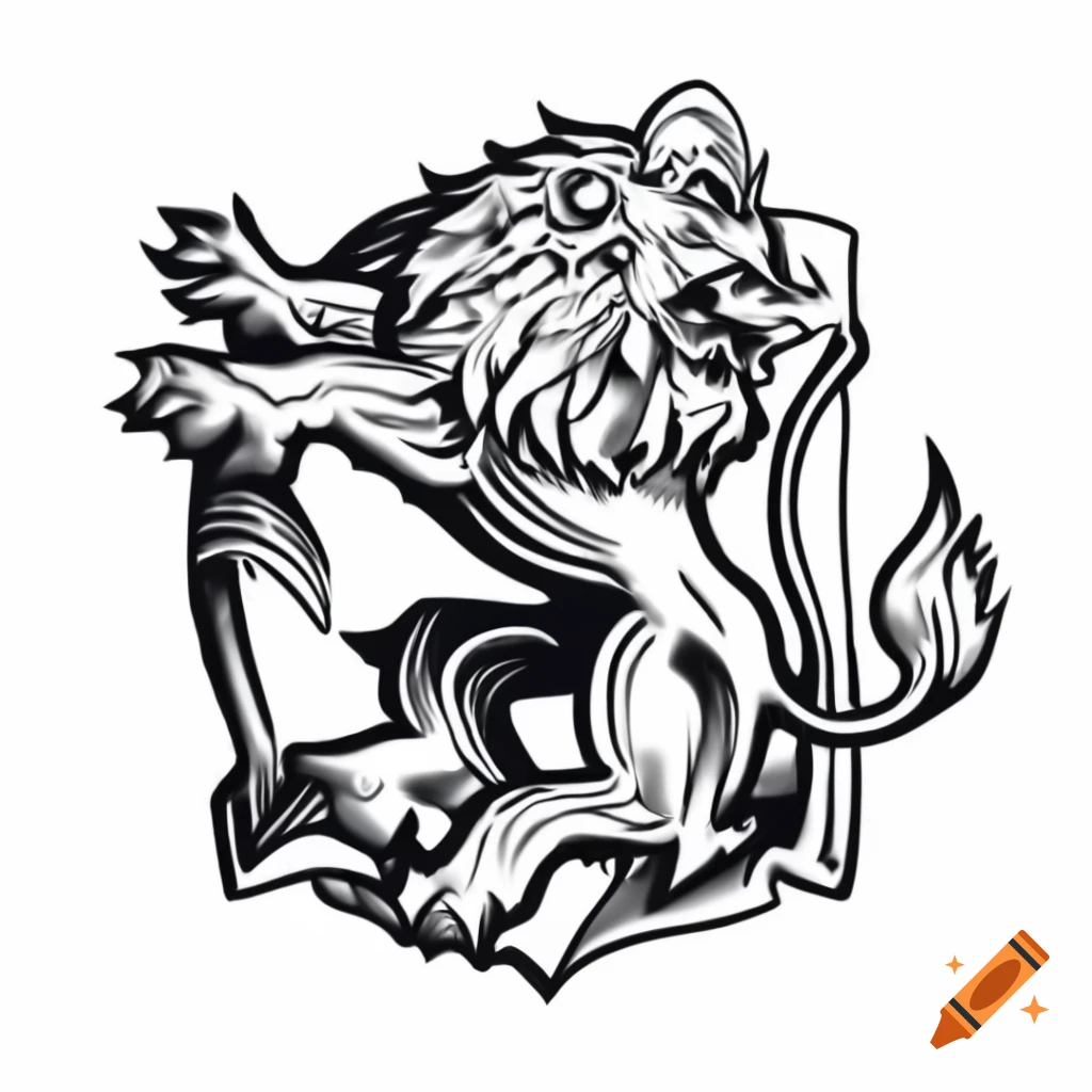 Lion roaring as a symbol of competition and spirit