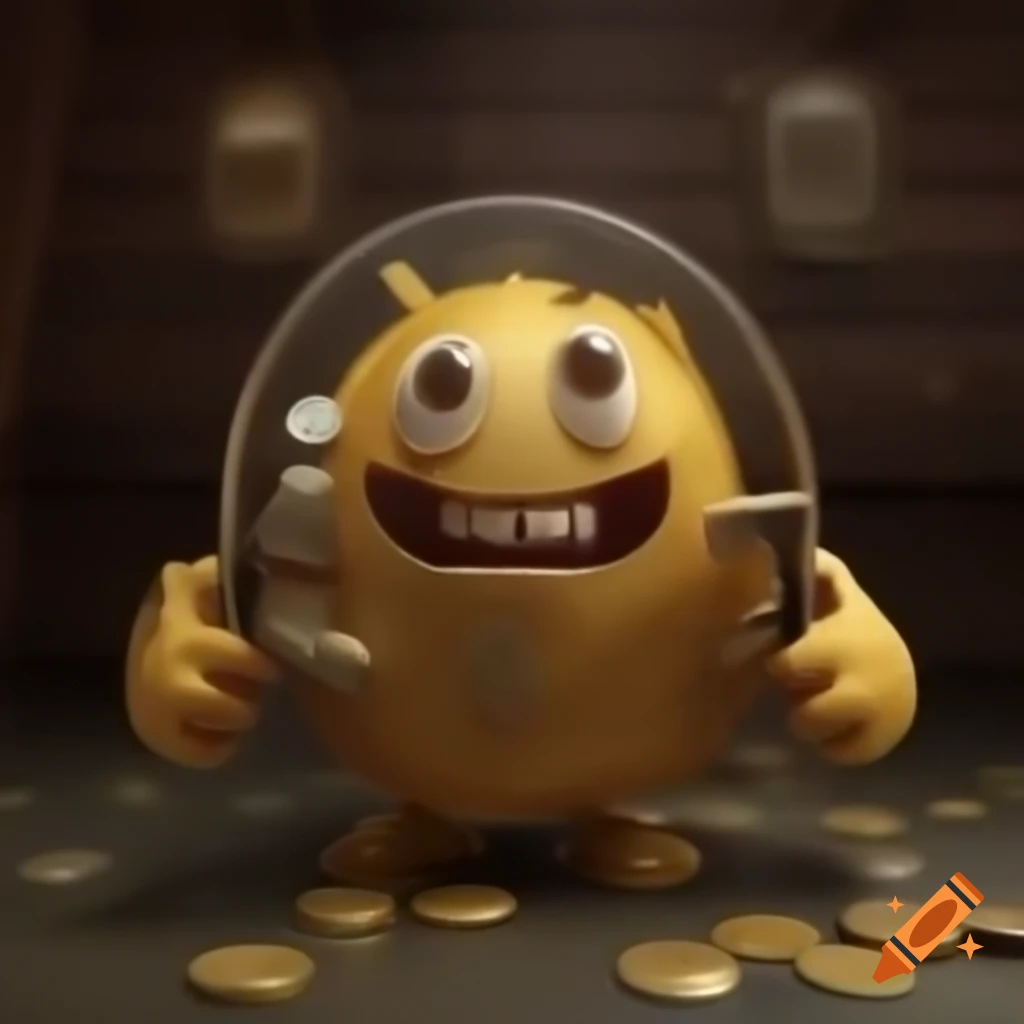 Detailed illustration of a meme coin representing its market history and growth