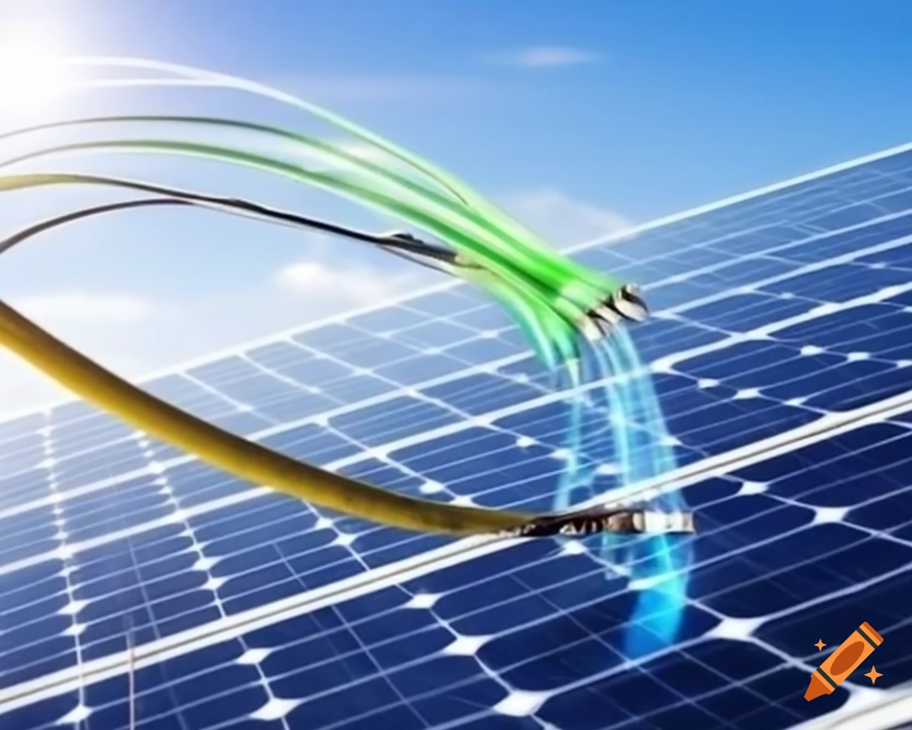 Solar panels integrated with fiber optic cables