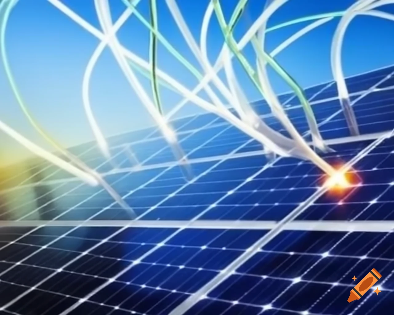 Solar panels integrated with fiber optic cables