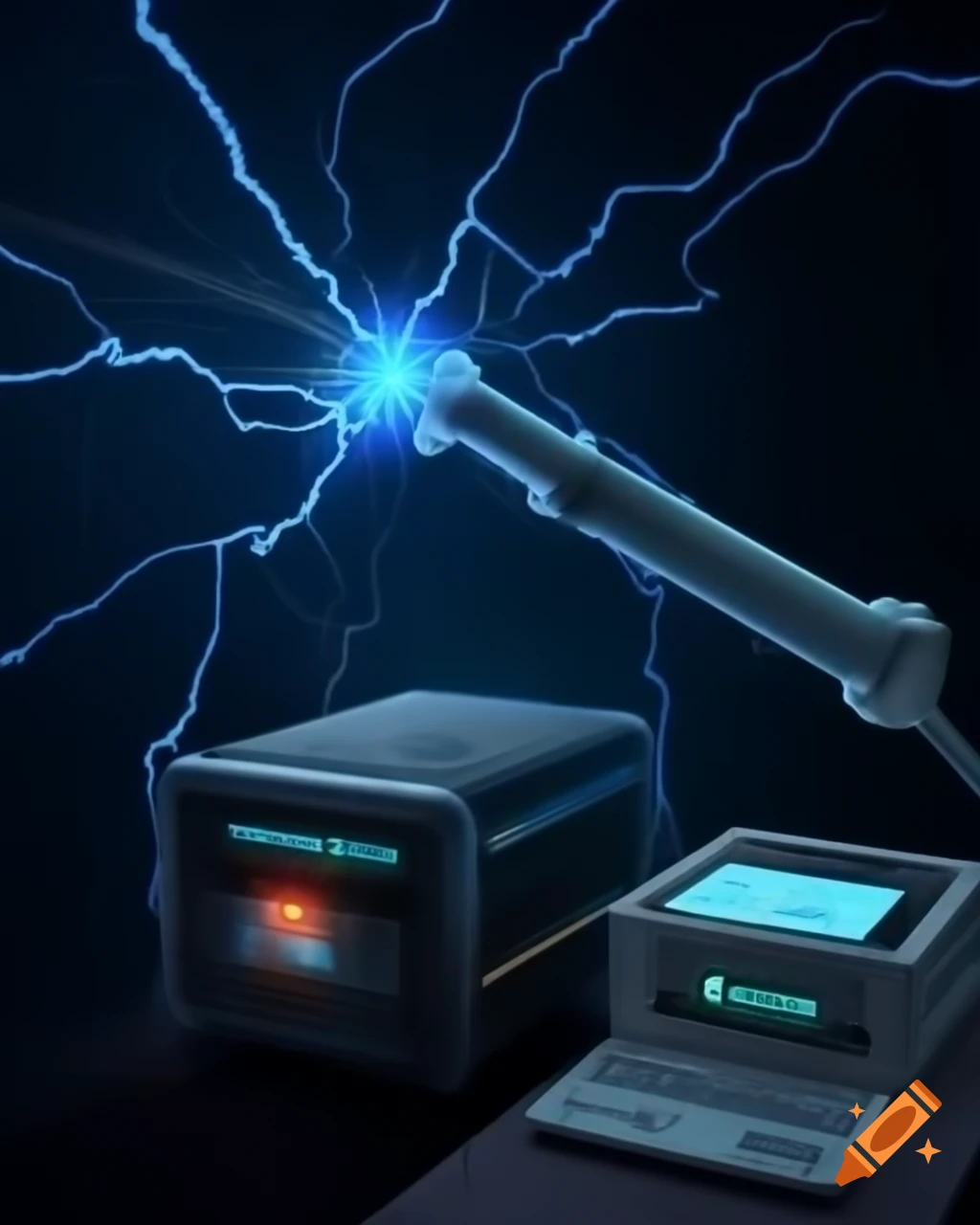 Digital recreation of theremin and plasma ball in a virtual space