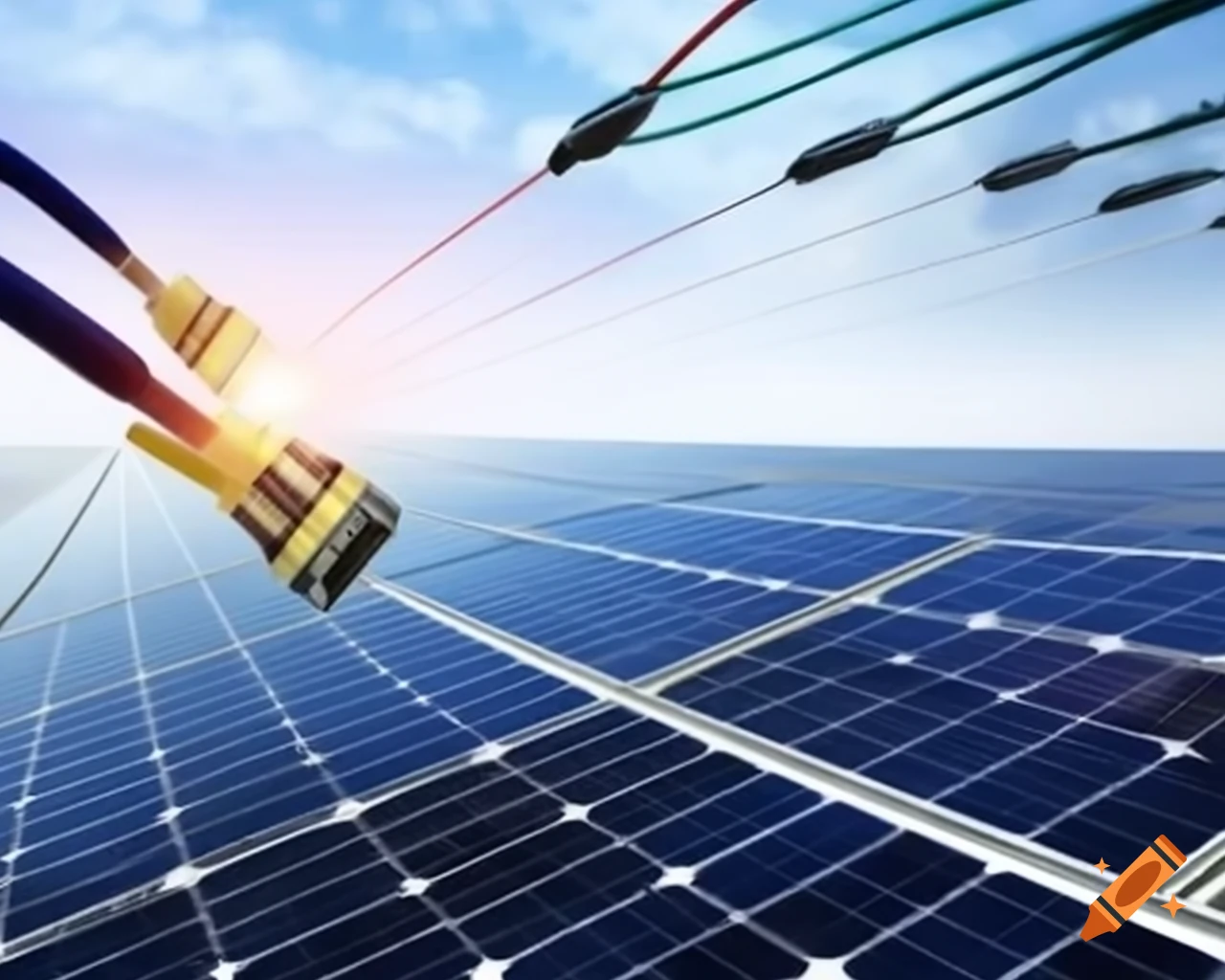 Solar panels integrated with fiber optic cables
