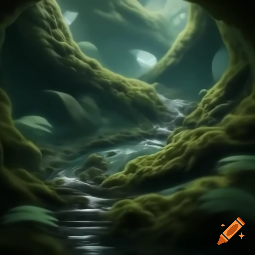 Detailed depiction of a gigantic ecosystem