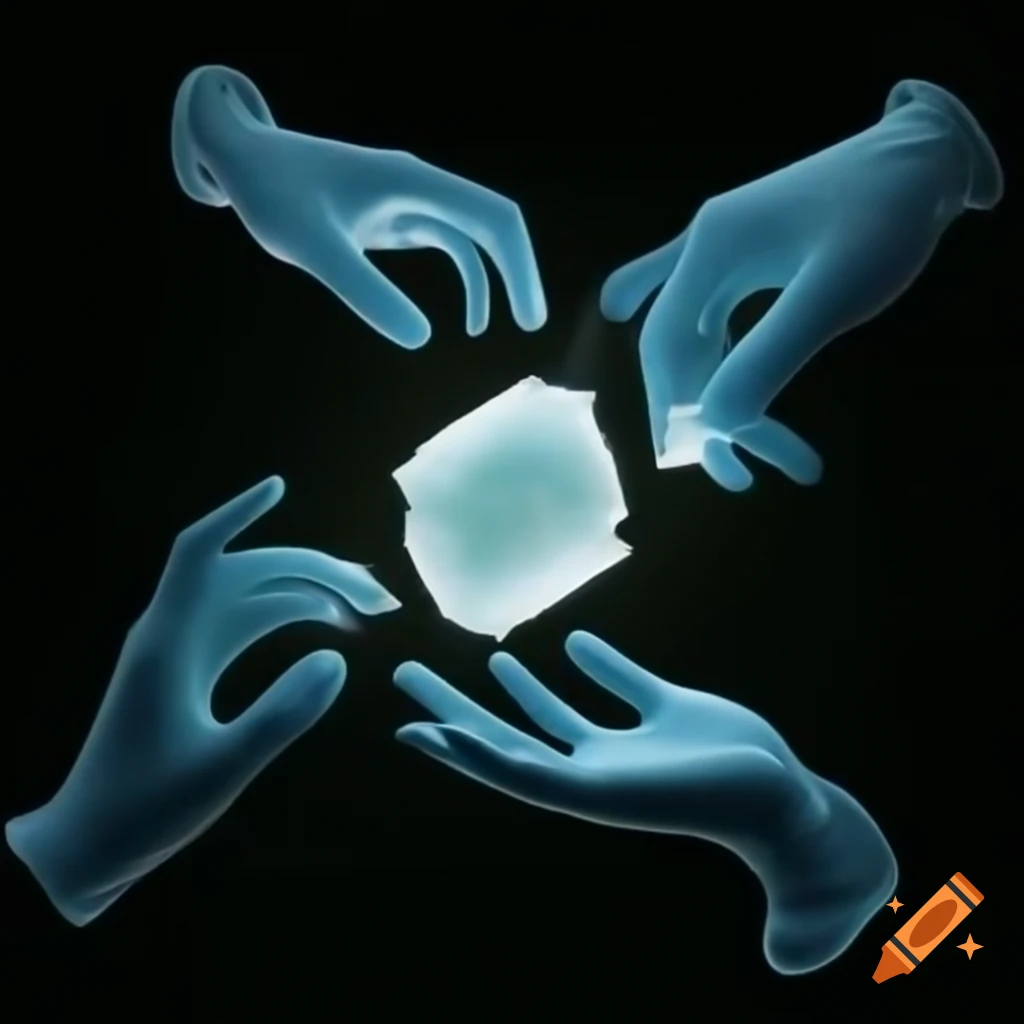 Hands manipulating photo paper in developing solution in a dark photo ...