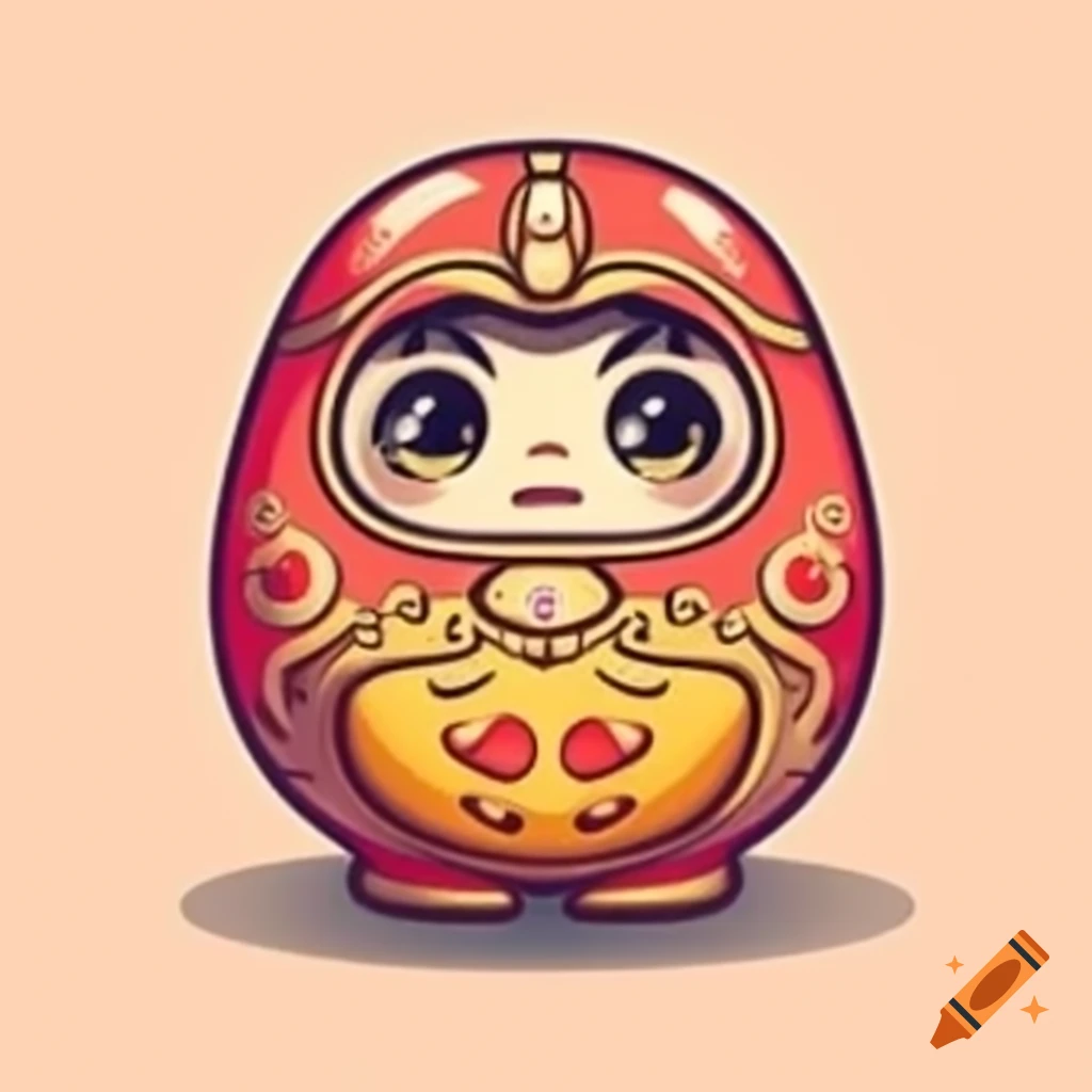 Classic drawing of a daruma doll