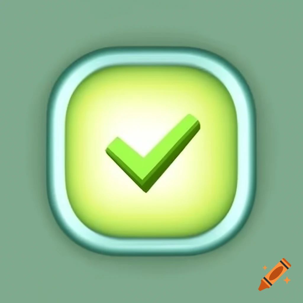 Confirm Button Color Minimalist confirm button for mobile game with checkmark in light green ...