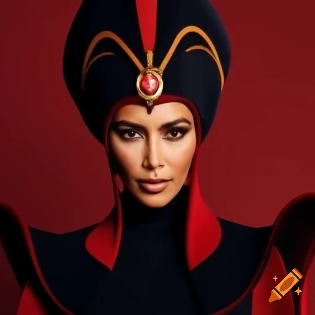 Kim Kardashian portraying Jafar, fictional character from Aladdin on(02)