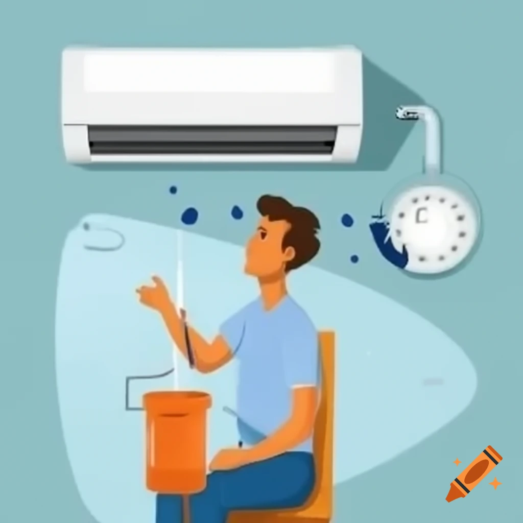Leaking air conditioning service illustration