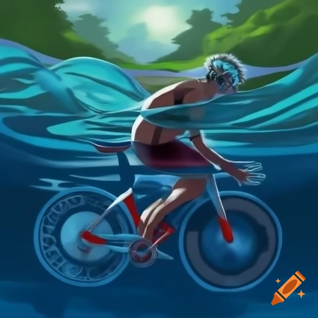 128x128 pixel avatar of a triathlon athlete