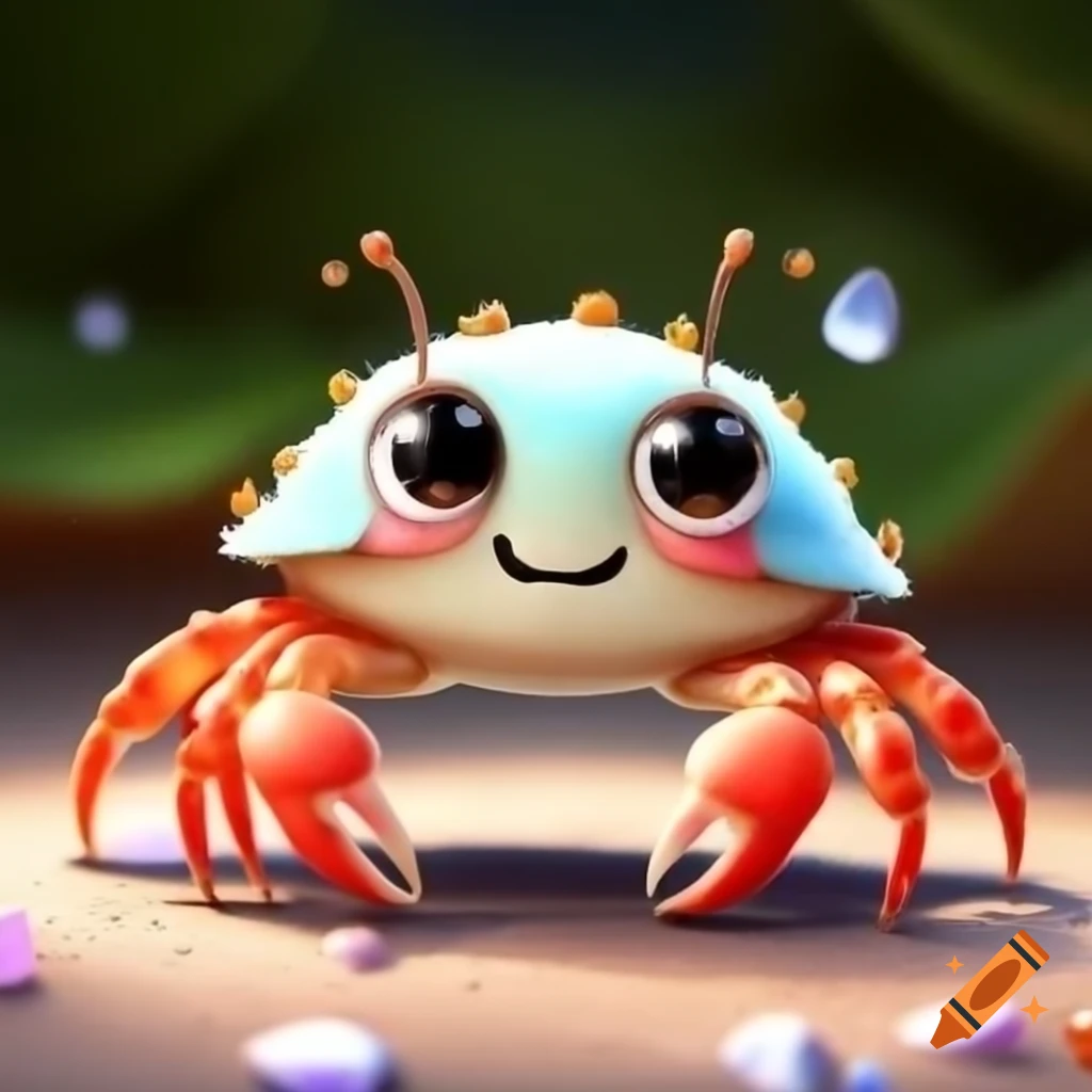 Cute crab adorned with crystals on its back