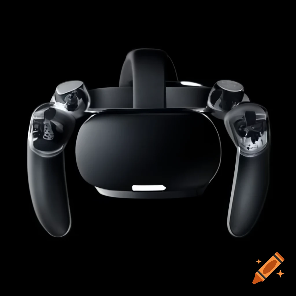 Carbon fiber VR headset and controllers branded with VIVXR