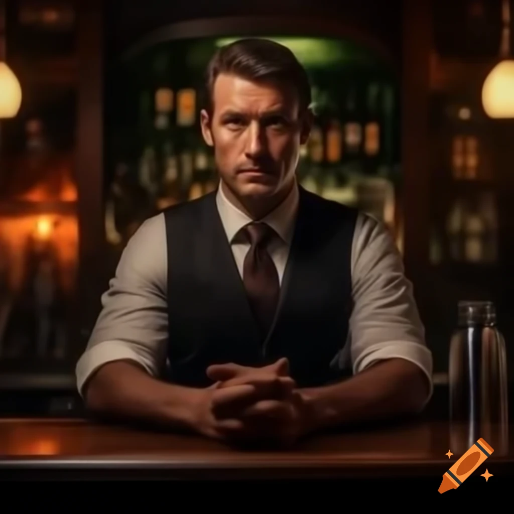 Elderly man sitting in a bar setting