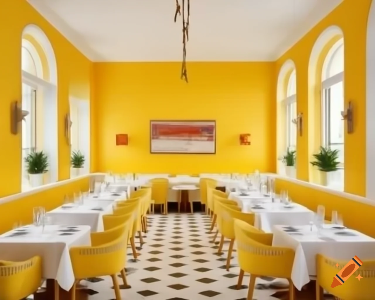 Restaurant featuring Polish pierogies with yellow decor