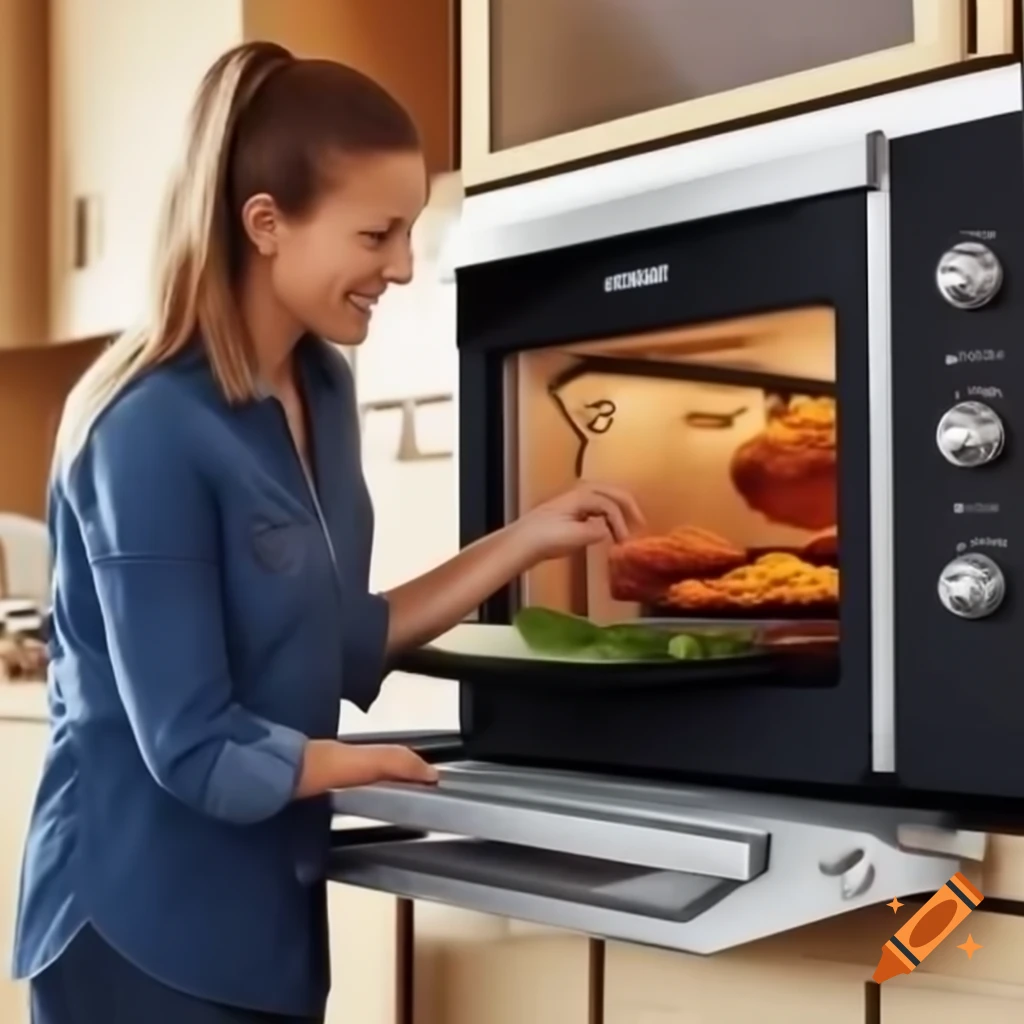 Voice-controlled oven with modern technology features