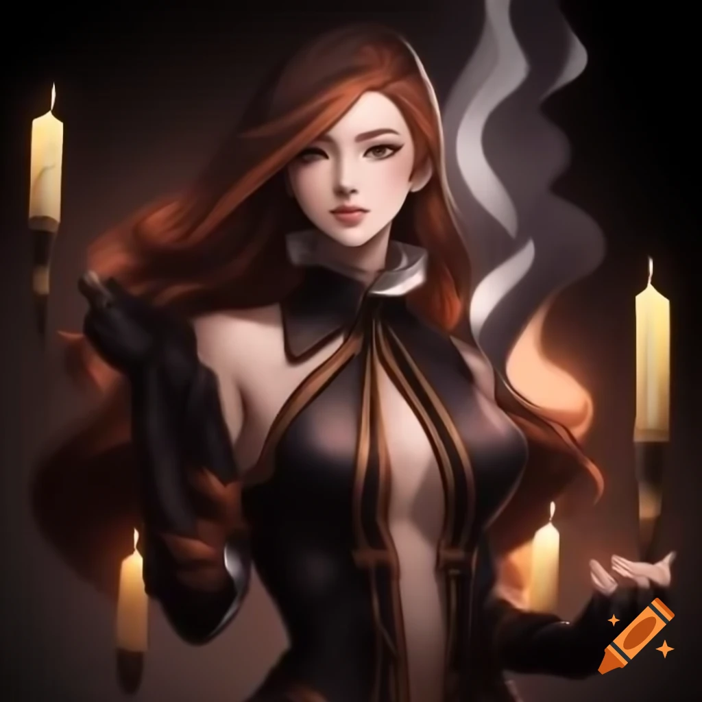 Woman with candles creating a powerful ambiance