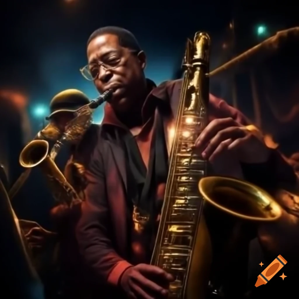 Poster design showcasing the evolution of jazz music through time