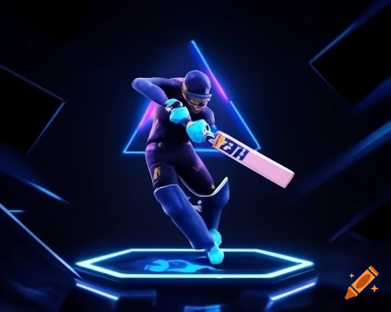 Dynamic silhouette of batsman in cricket for FlashCric YouTube banner