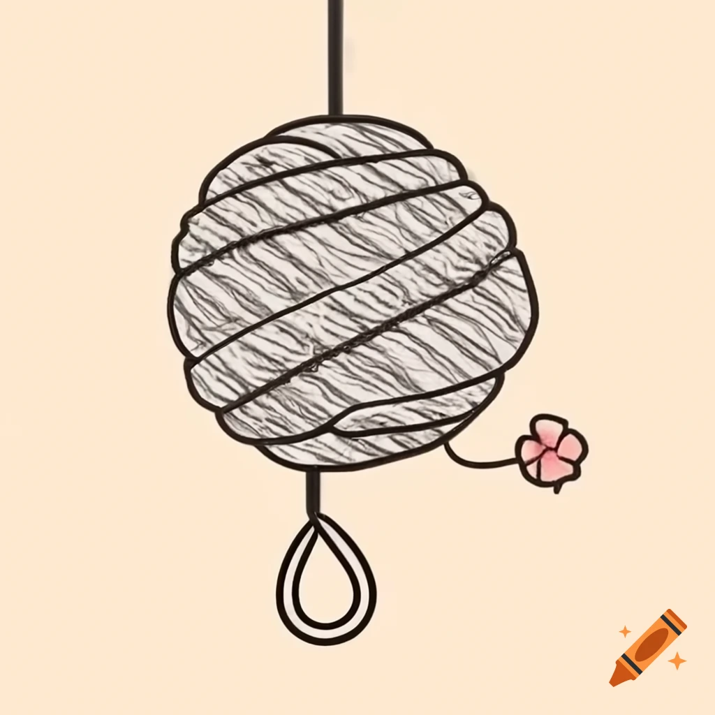 Ball of yarn with yarn on a crochet hook creating a flower