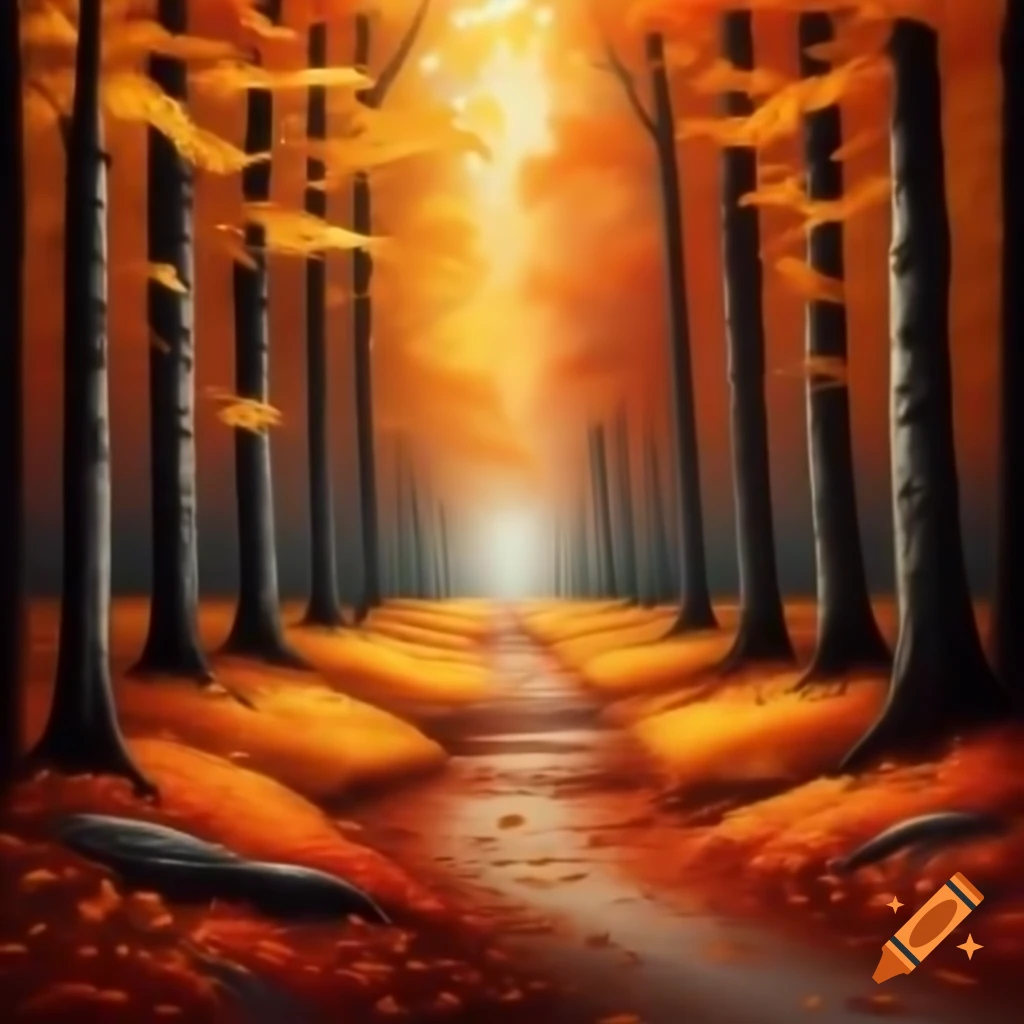 Early autumn scenery with colorful foliage