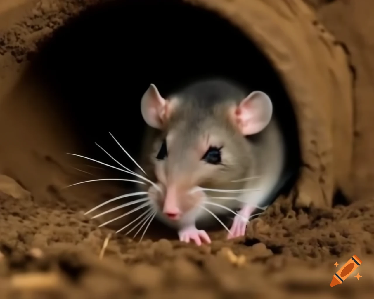 Underground Mouse Underground village of mice living in tunnels on Craiyon