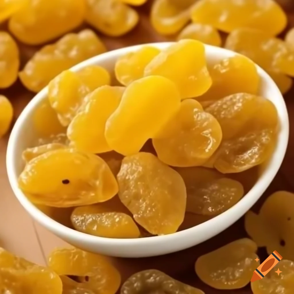 Gold raisins in a bowl