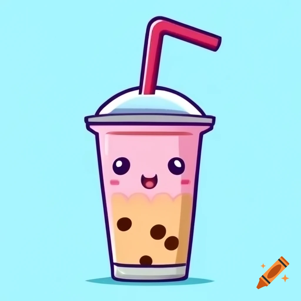 Panda enjoying boba milk tea