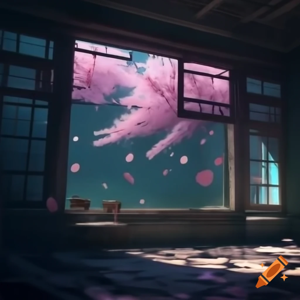 Digital cherry blossoms falling over chat windows from abandoned conversations