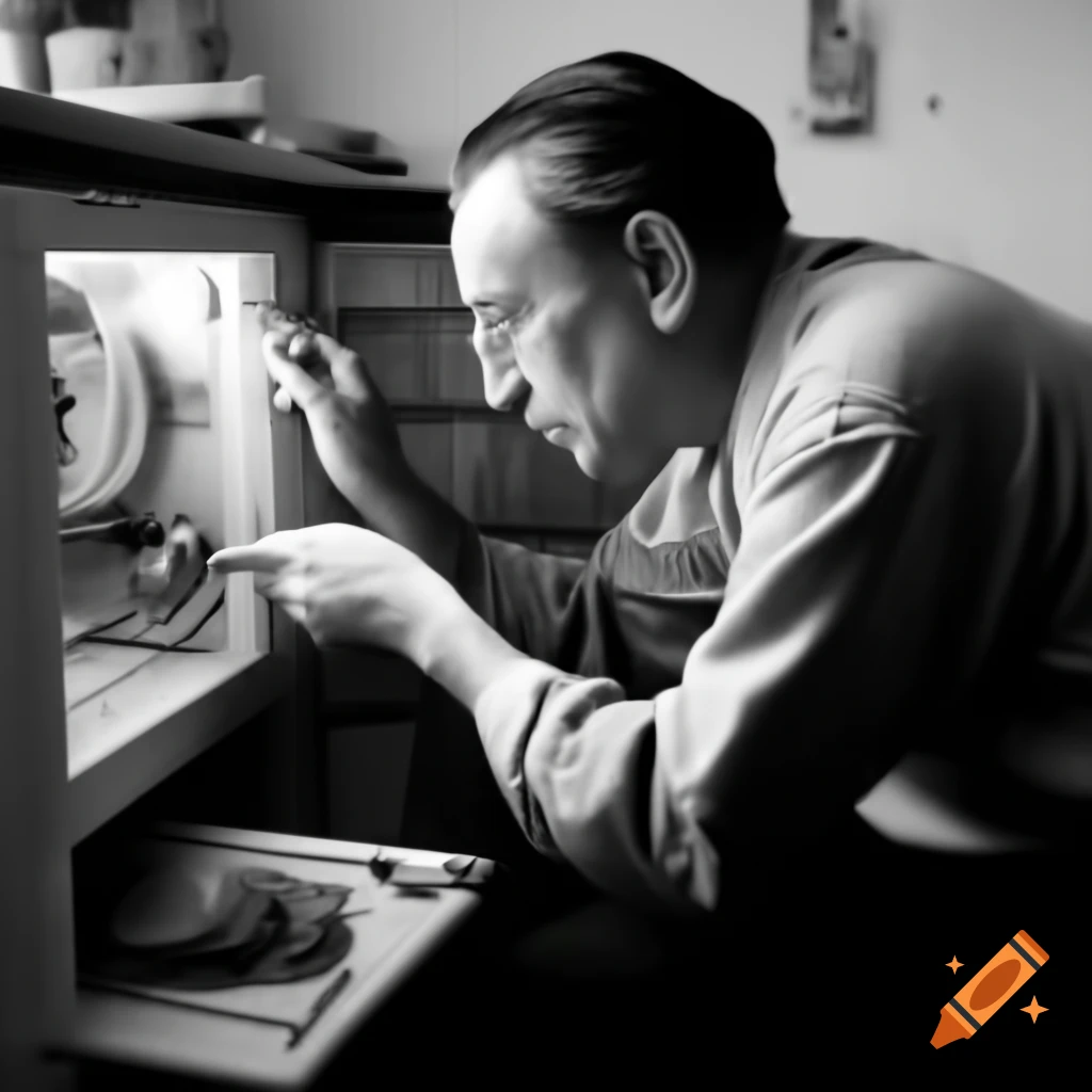 Individual repairing a household appliance, showcasing problem-solving skills