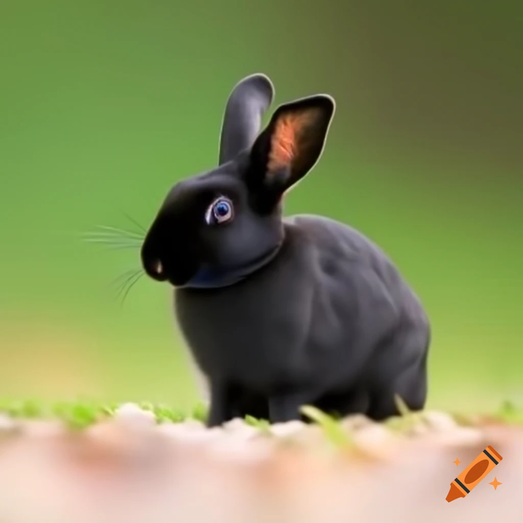 Black rabbit enjoying a vacation on Craiyon