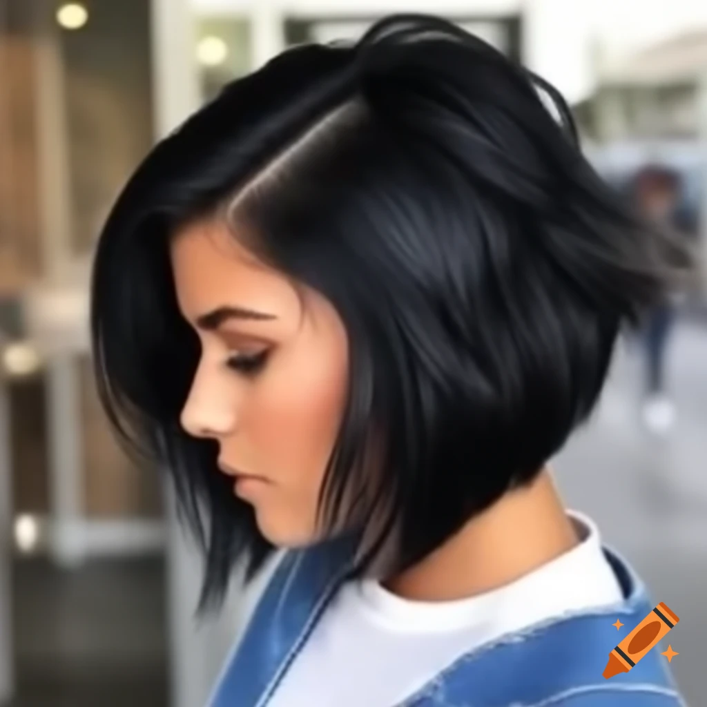 Woman with undercut bob haircut wearing blue jeans and white tank top