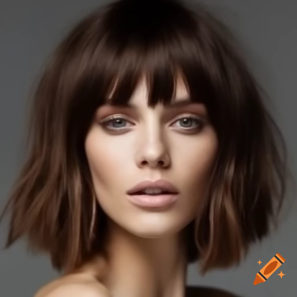 Woman with brown bob hairstyle