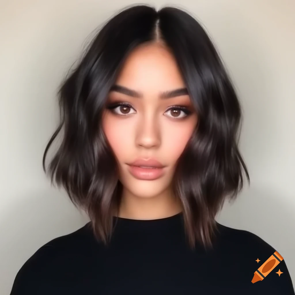 Young woman with unique shaved undercut bob hairstyle