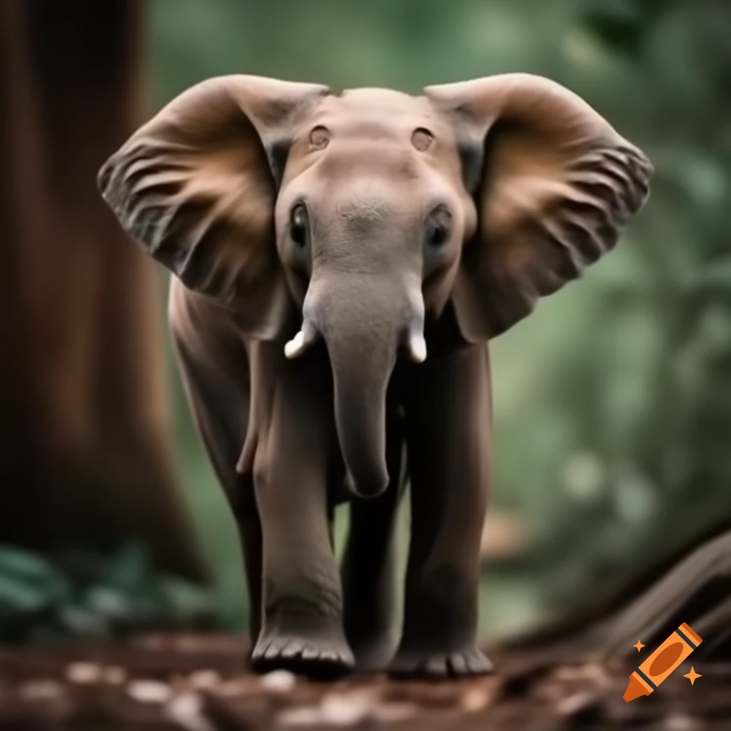 Small elephant standing in a forest