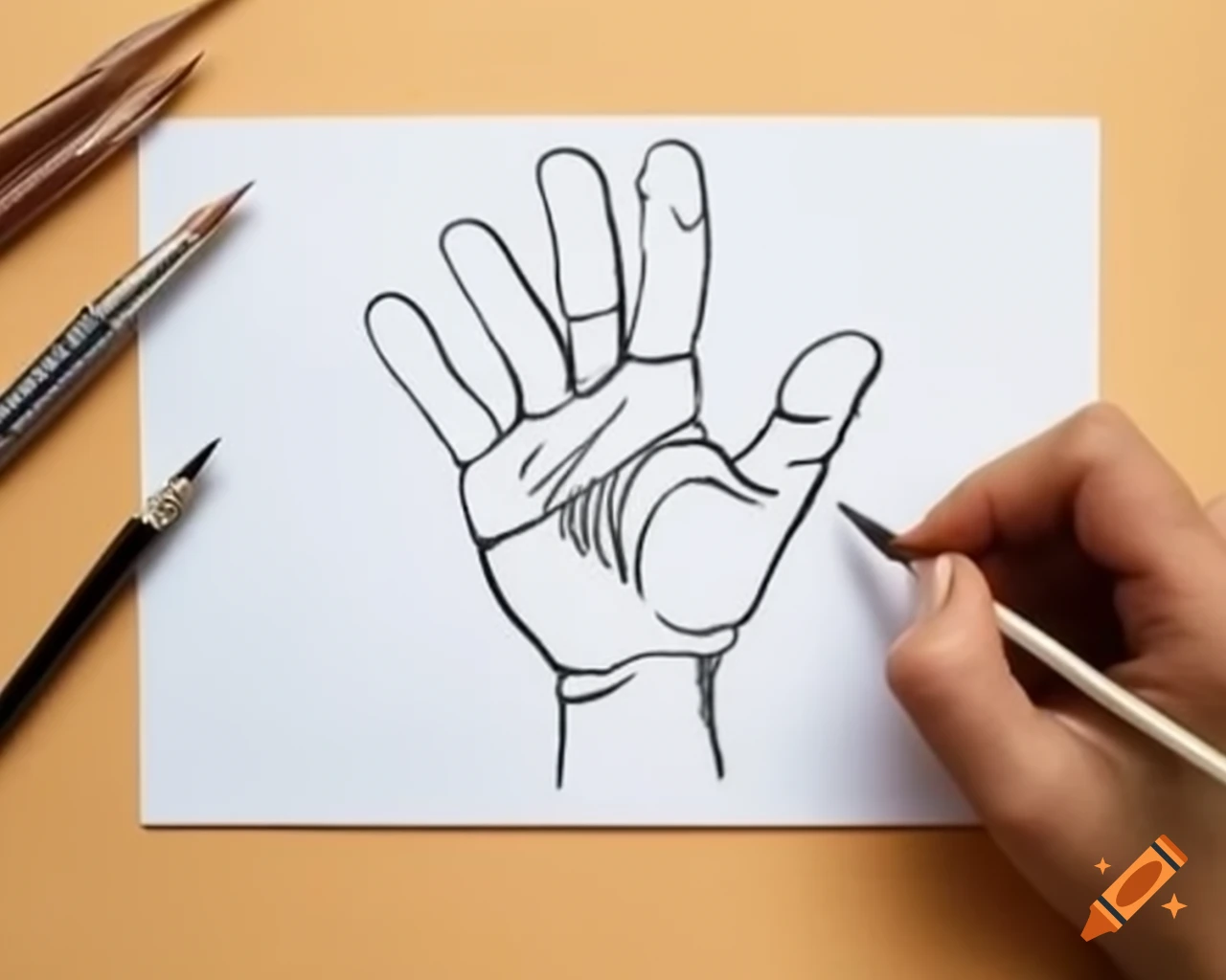 Hand painting a coloring page